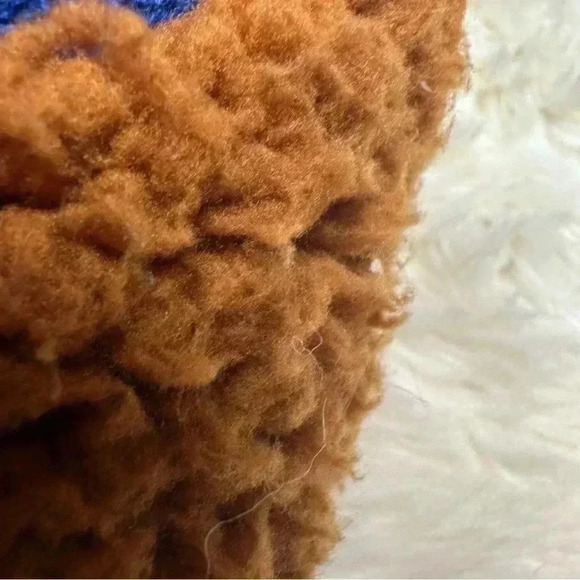 K. Bell Brown Monkey Sherpa Slippers Brown & Blue Size Small - Picture 11 of 14